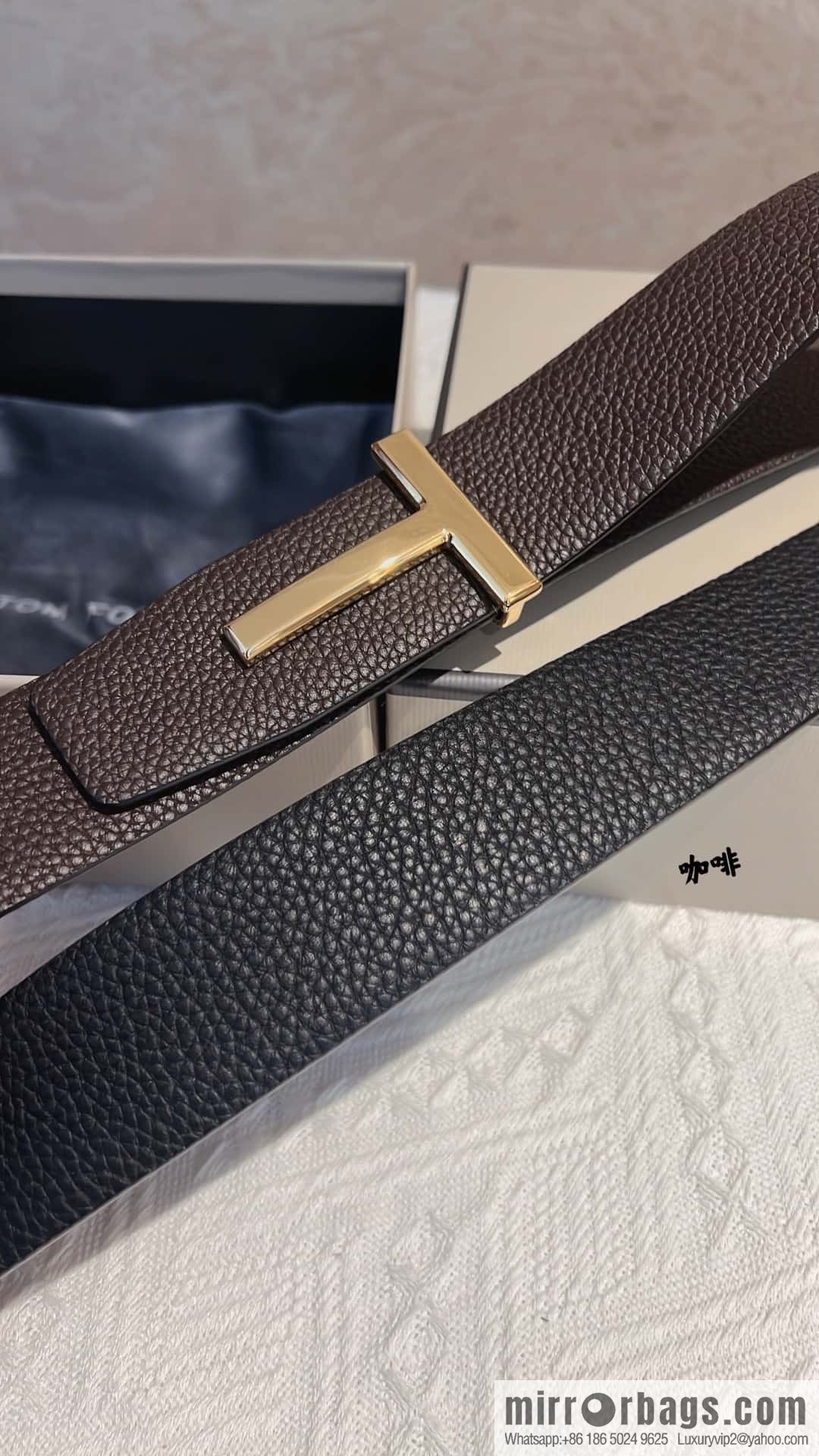 TOMFORD Tom Ford, Men's T-Buckle Double-Sided Belt 4.0cm