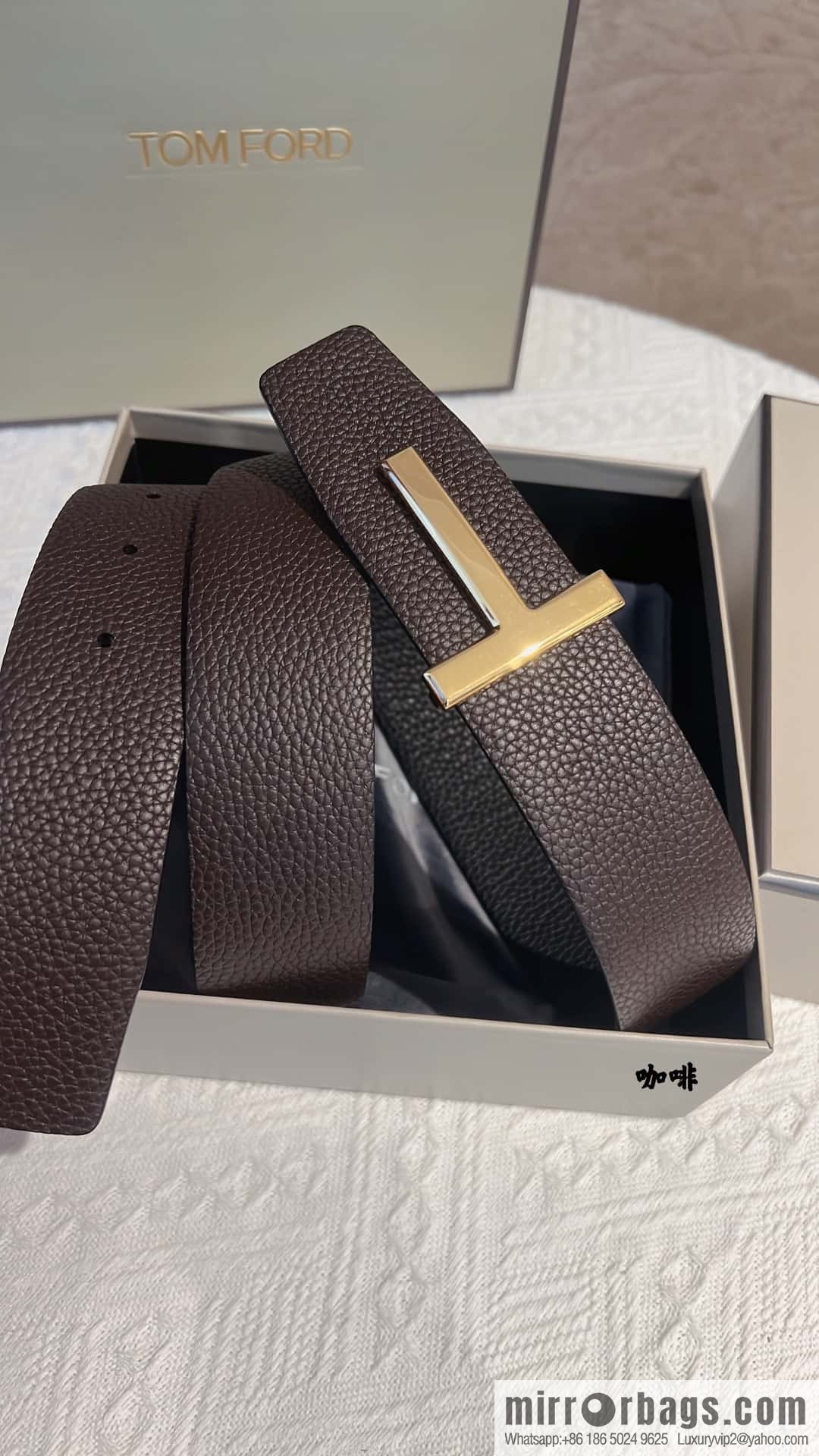 TOMFORD Tom Ford, Men's T-Buckle Double-Sided Belt 4.0cm