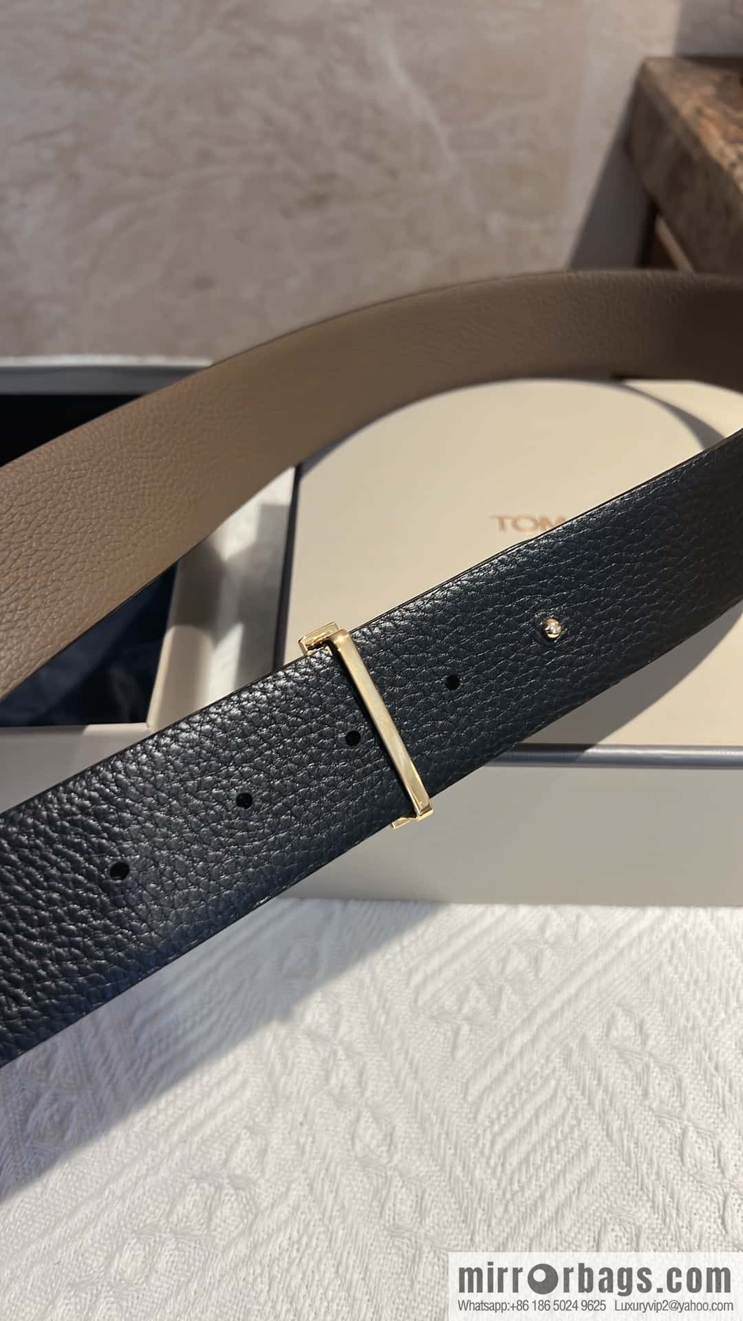 TOMFORD Tom Ford, Men's T-Buckle Double-Sided Belt 4.0cm