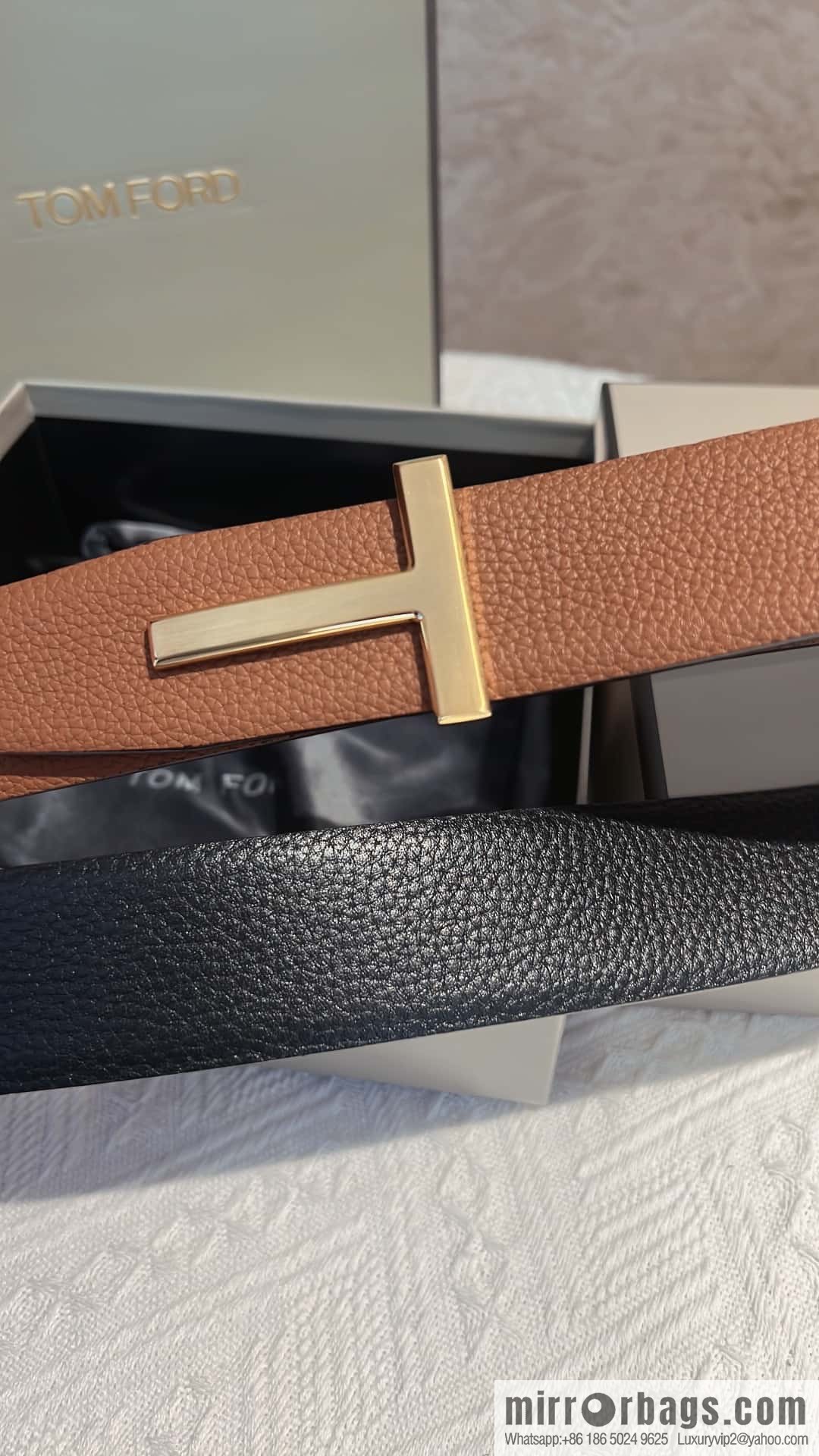 TOMFORD Tom Ford, Men's T-Buckle Double-Sided Belt 4.0cm
