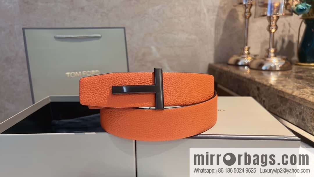 TOMFORD Tom Ford, Men's T-Buckle Double-Sided Belt 4.0cm