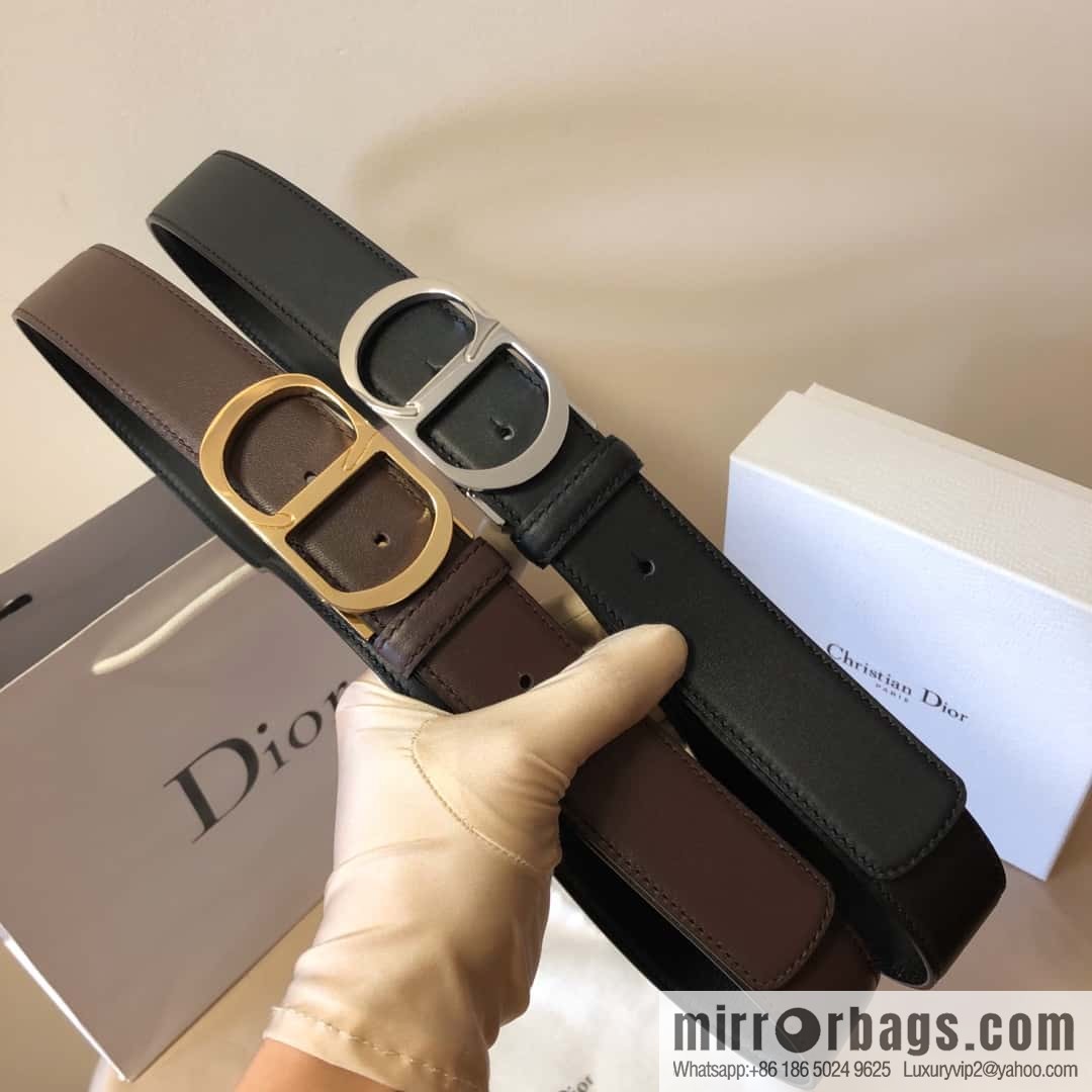 Dior CD clip buckle, first layer cowhide belt 3.5CM