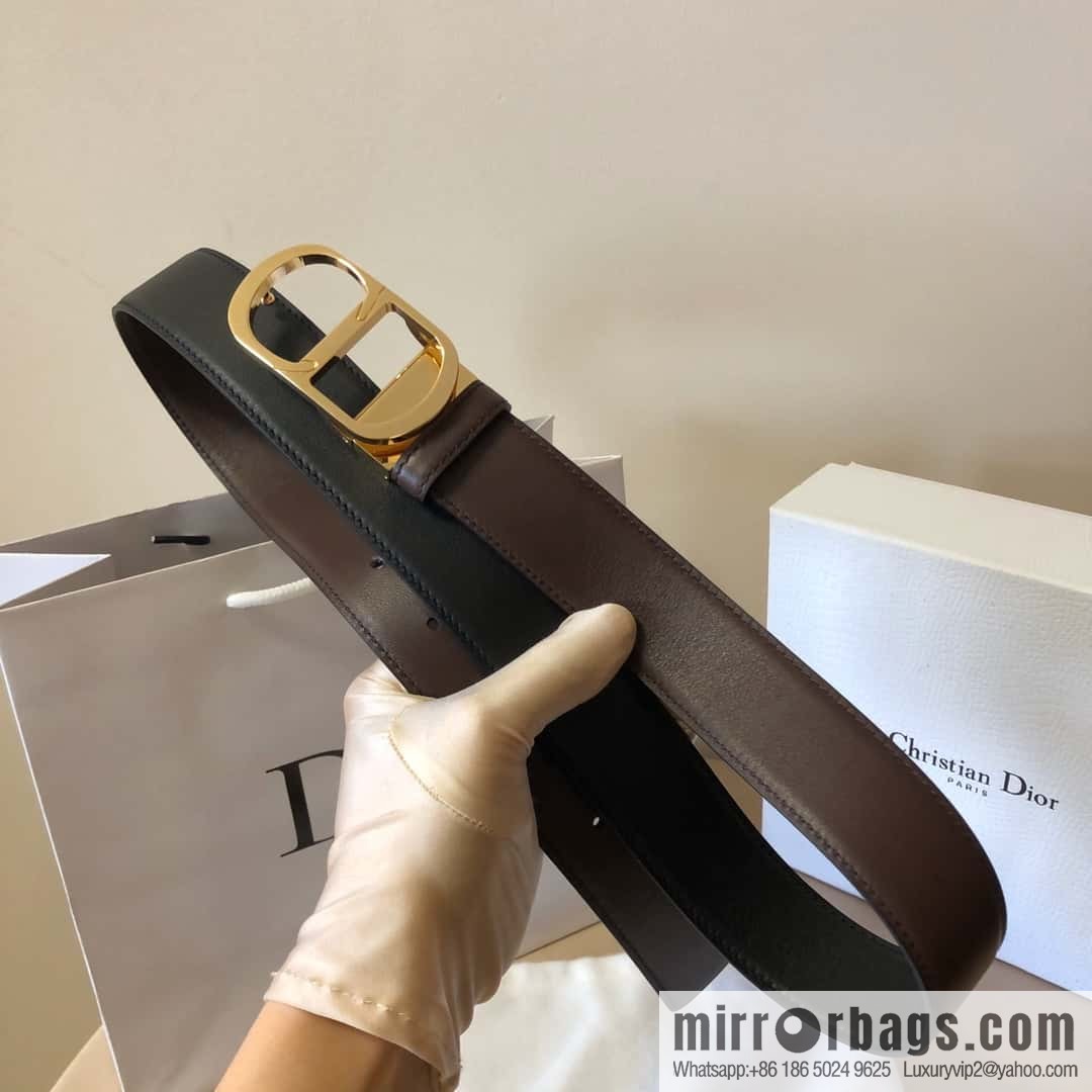 Dior CD clip buckle, first layer cowhide belt 3.5CM