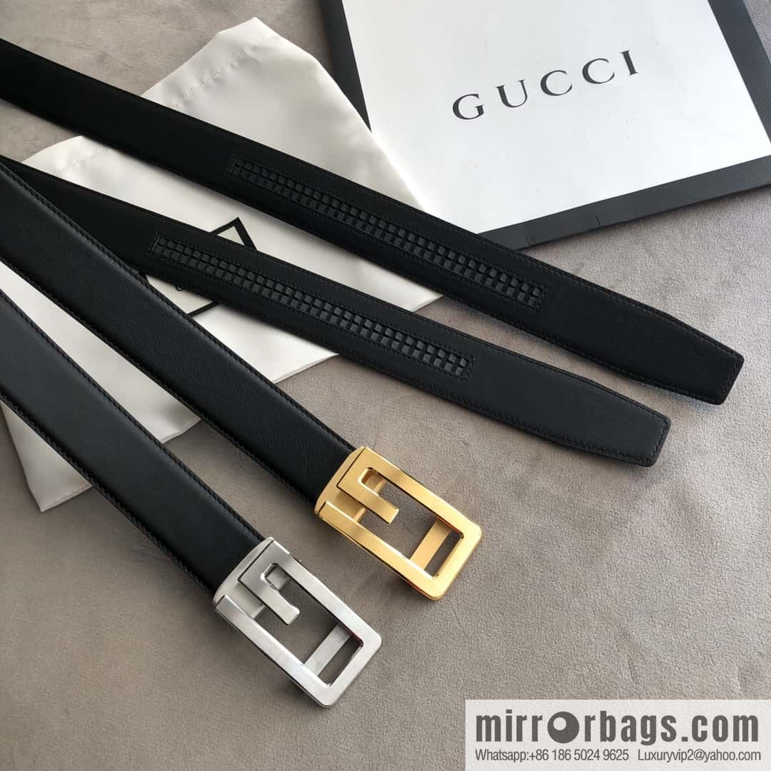 GUCCI G letter automatic buckle, imported double-sided first-layer cowhide belt 3.5cm