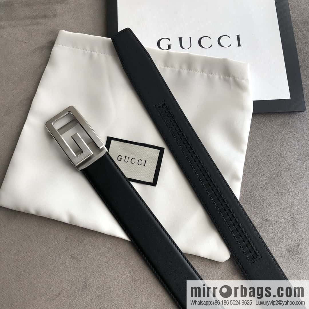 GUCCI G letter automatic buckle, imported double-sided first-layer cowhide belt 3.5cm