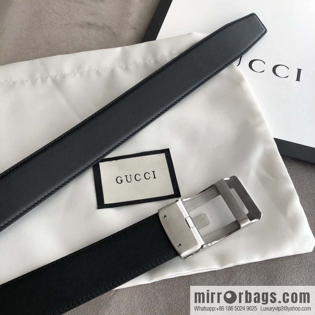 GUCCI G letter automatic buckle, imported double-sided first-layer cowhide belt 3.5cm