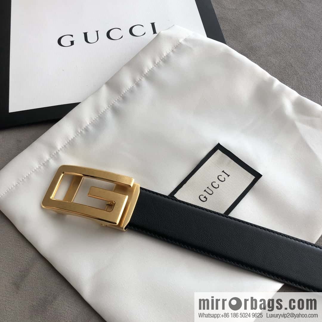 GUCCI G letter automatic buckle, imported double-sided first-layer cowhide belt 3.5cm