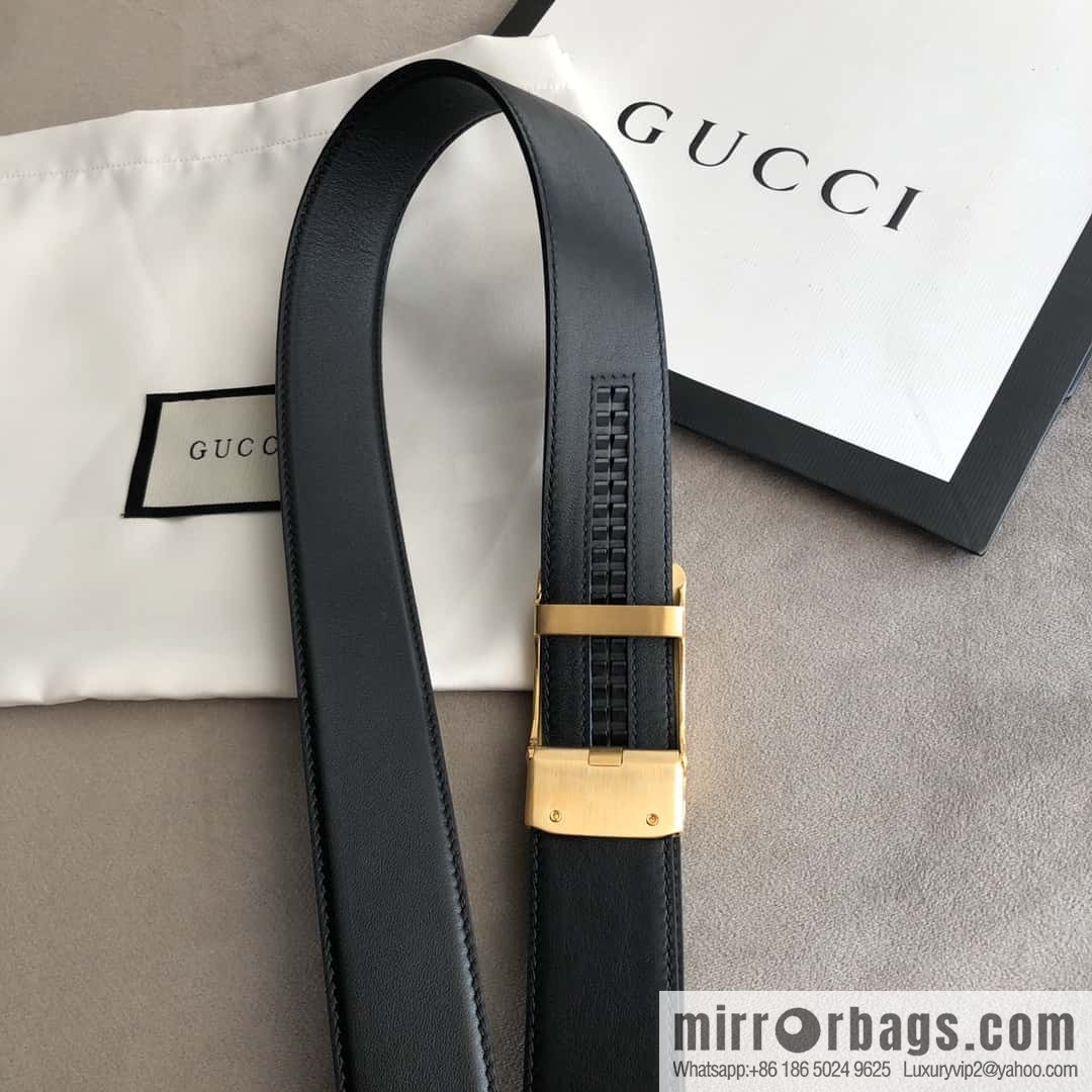 GUCCI G letter automatic buckle, imported double-sided first-layer cowhide belt 3.5cm
