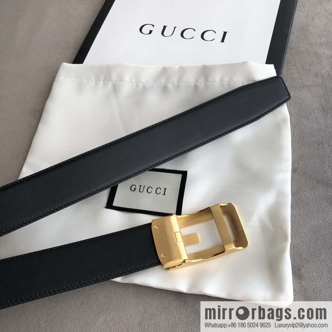 GUCCI G letter automatic buckle, imported double-sided first-layer cowhide belt 3.5cm