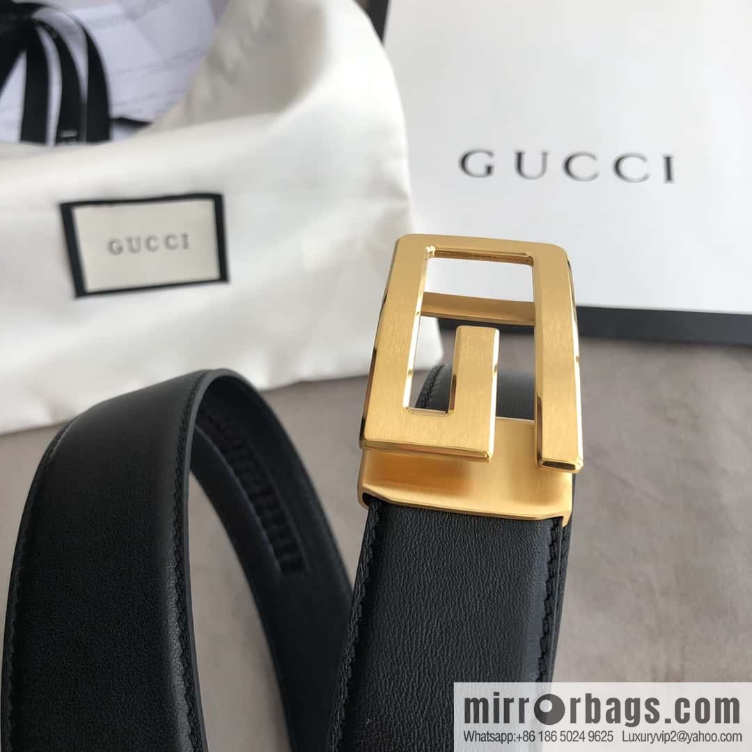 GUCCI G letter automatic buckle, imported double-sided first-layer cowhide belt 3.5cm