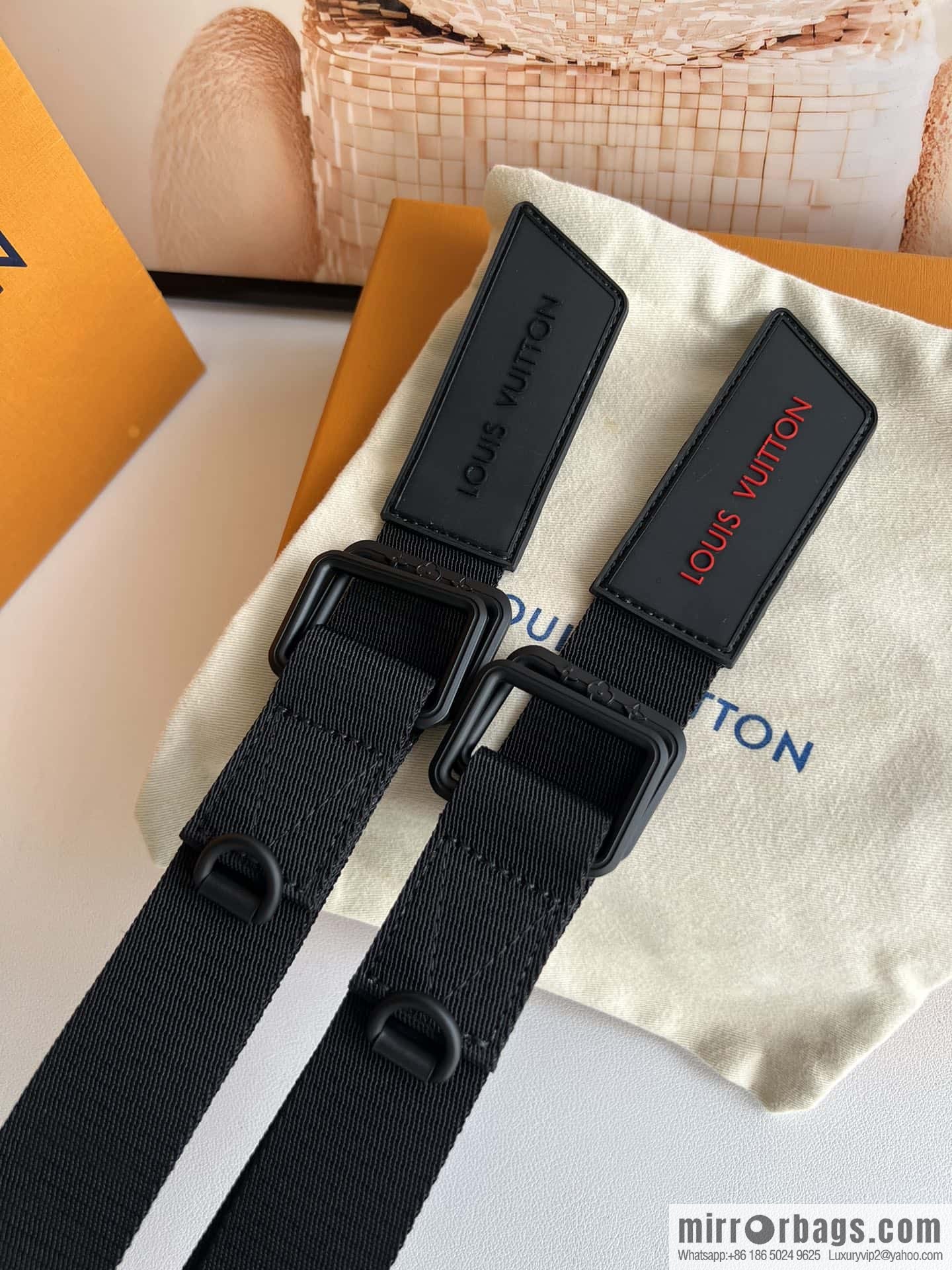 LV Monogran canvas depicting modern textured Spain belt M0544