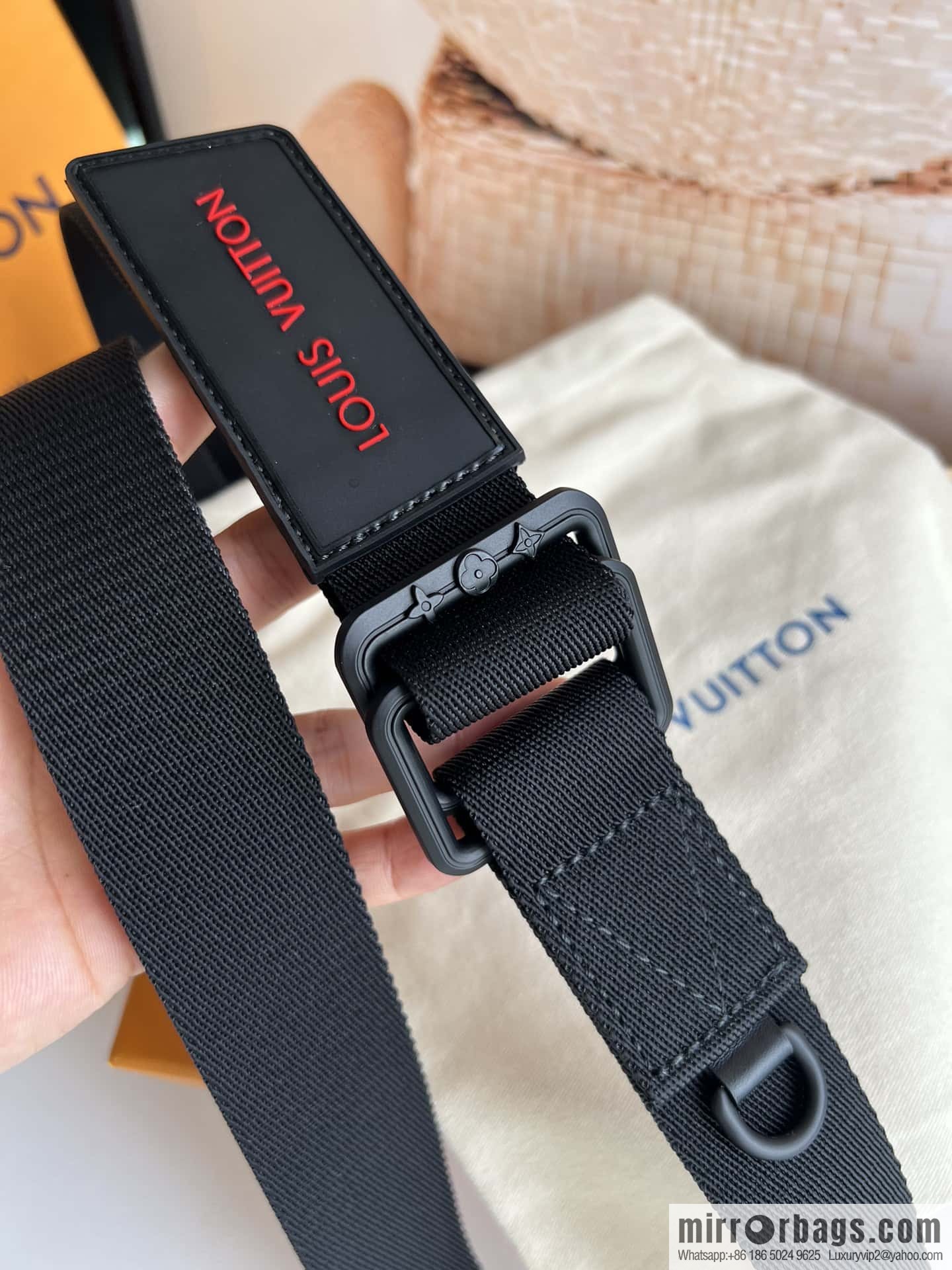 LV Monogran canvas depicting modern textured Spain belt M0544