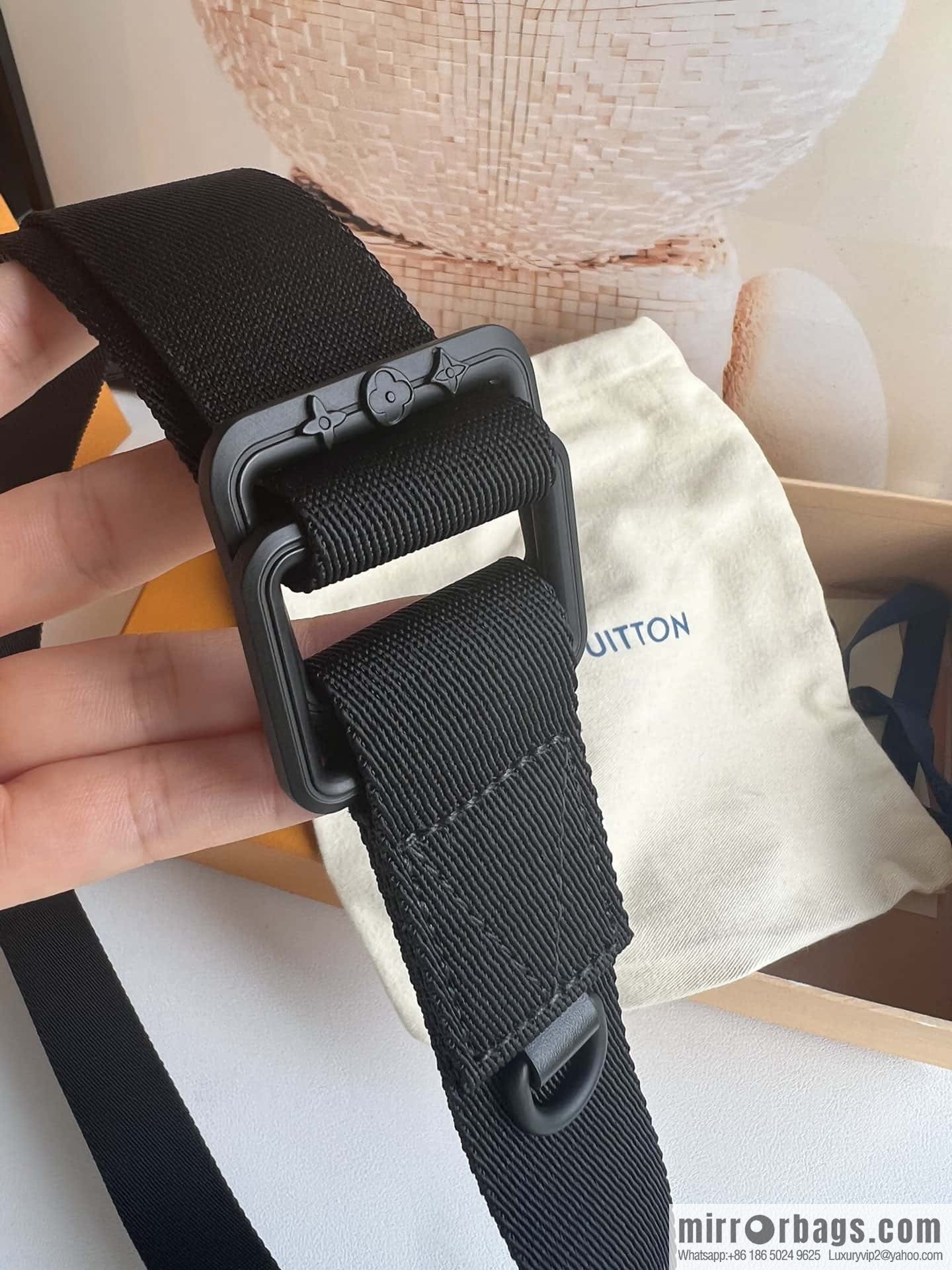 LV Monogran canvas depicting modern textured Spain belt M0544