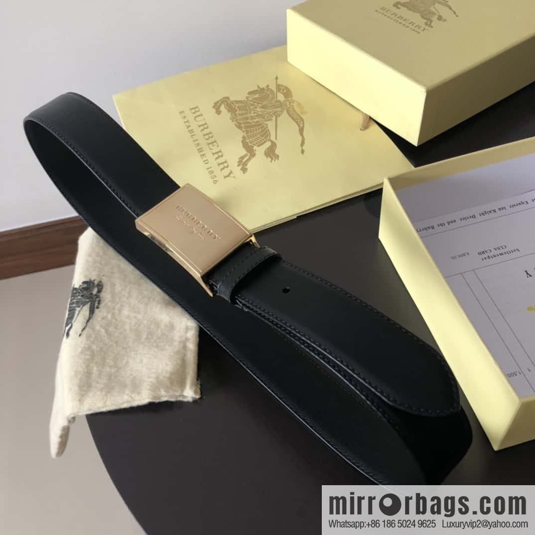 Burberry Classic Board Buckle, Leather Men's Belt 3.5cm