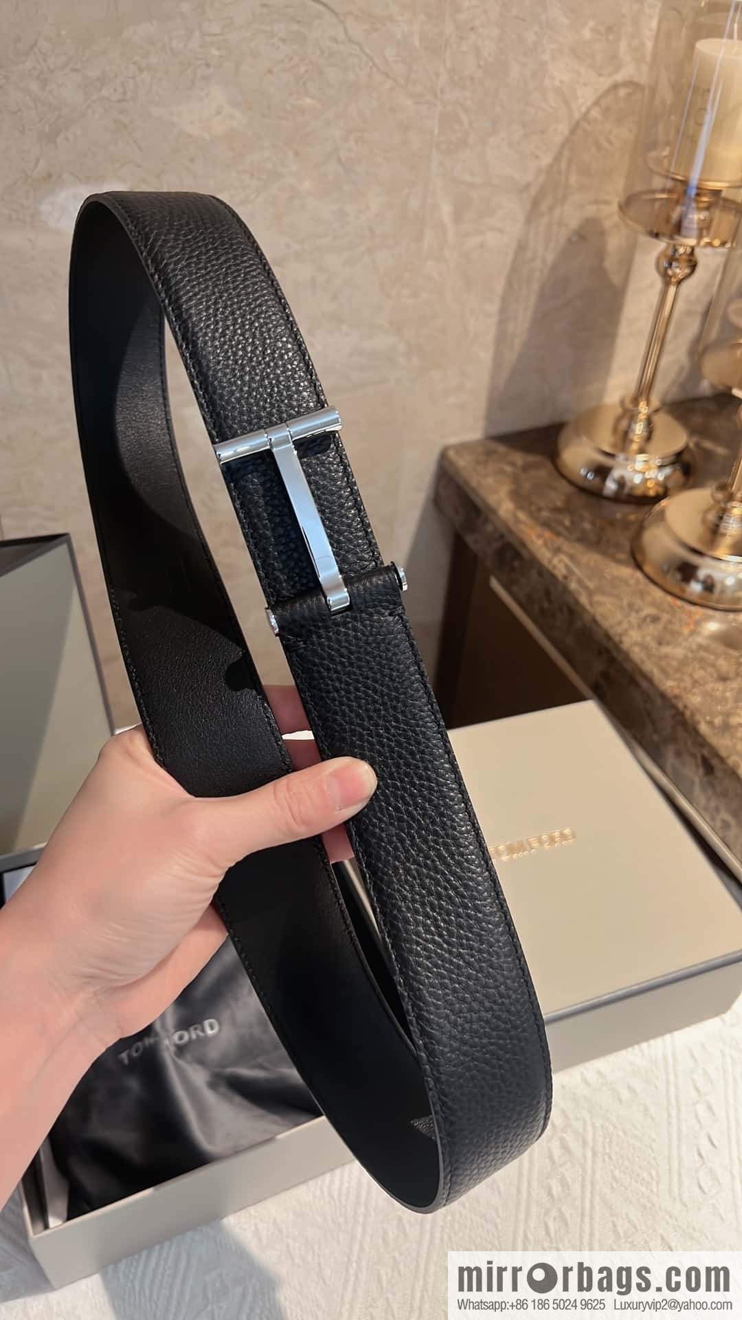 TOMFORD Tom Ford, Men's T-Buckle Double-Sided Belt 4.0cm