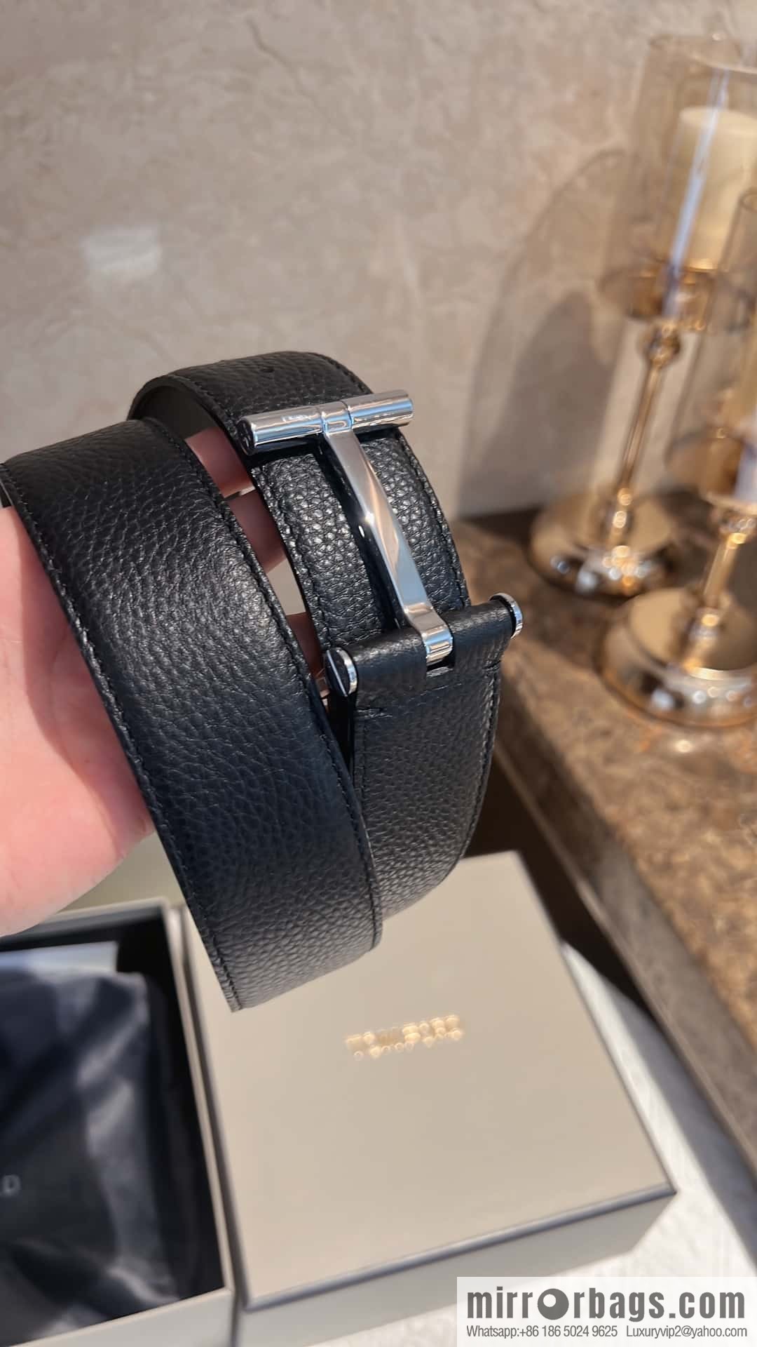 TOMFORD Tom Ford, Men's T-Buckle Double-Sided Belt 4.0cm