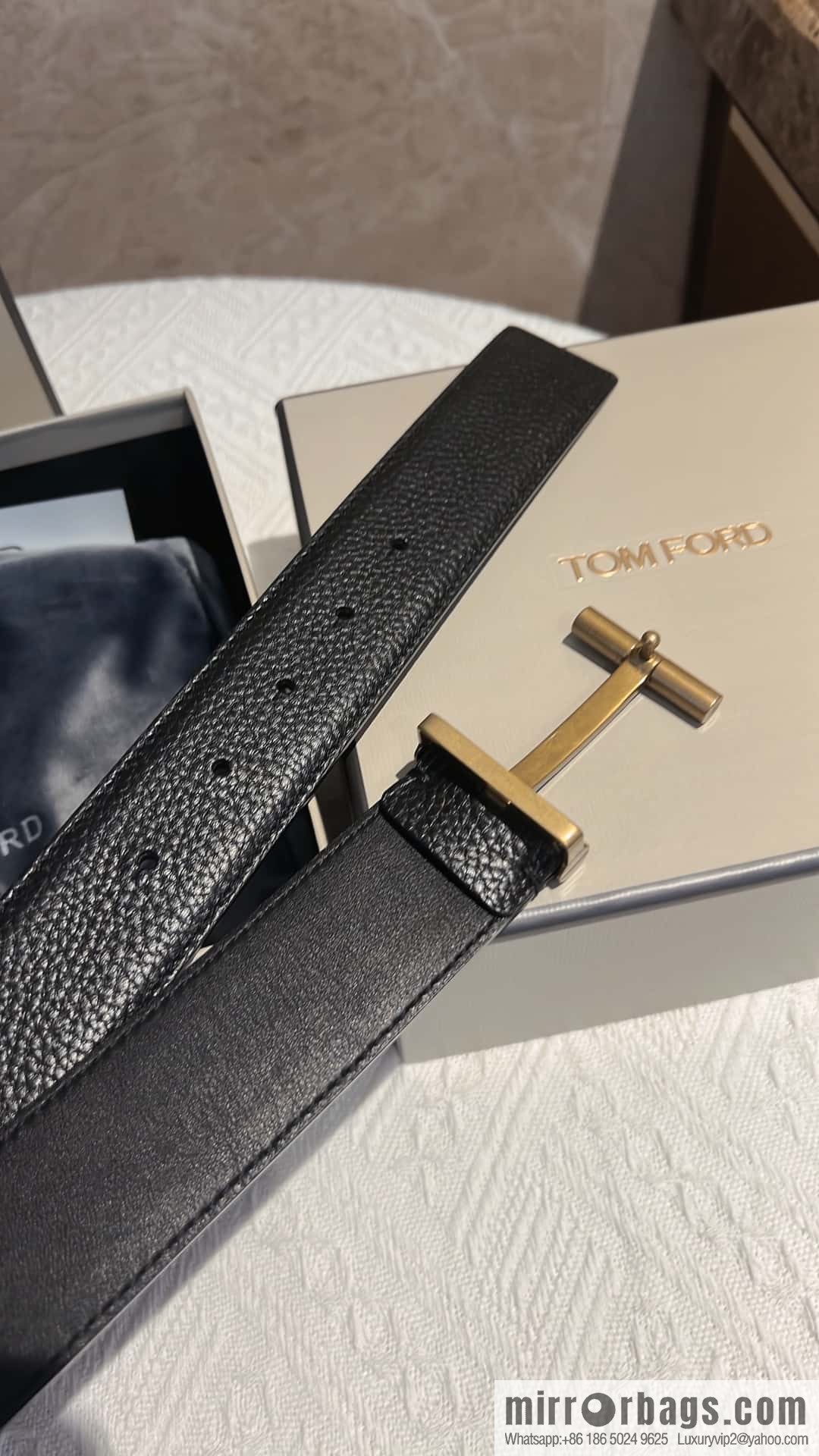 TOMFORD Tom Ford, Men's T-Buckle Double-Sided Belt 4.0cm