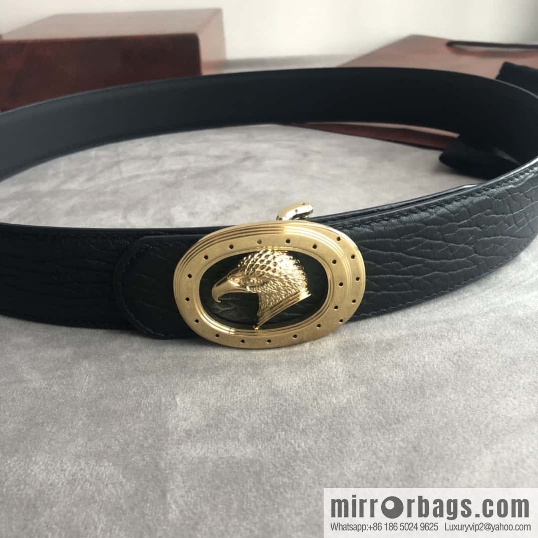 Stefano Ricci Stephen, Eagle Metal Buckle, Top Cowhide Elephant Textured Belt 3.8cm