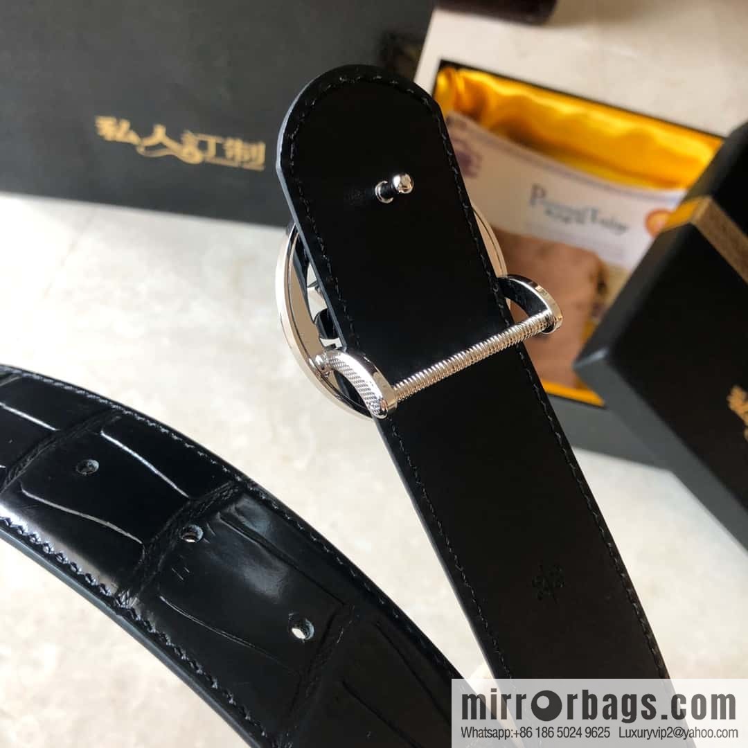 Chrome Hearts, personalized rotating metal buckle, crocodile belt 3.8cm