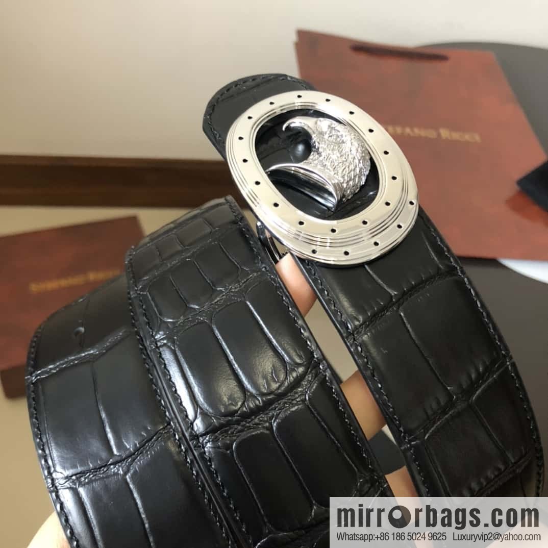 Stefano Ricci Stephen, Eagle Metal Buckle, Alligator Belt 3.8cm