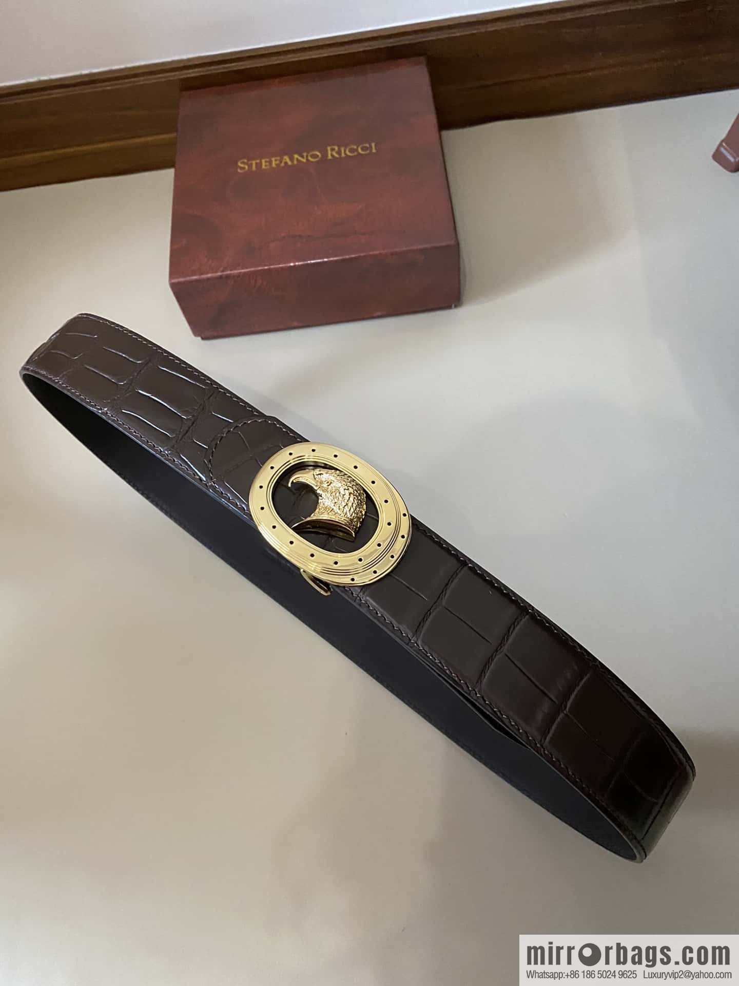 Stefano Ricci Stephen, Eagle Metal Buckle, Alligator Belt 3.8cm