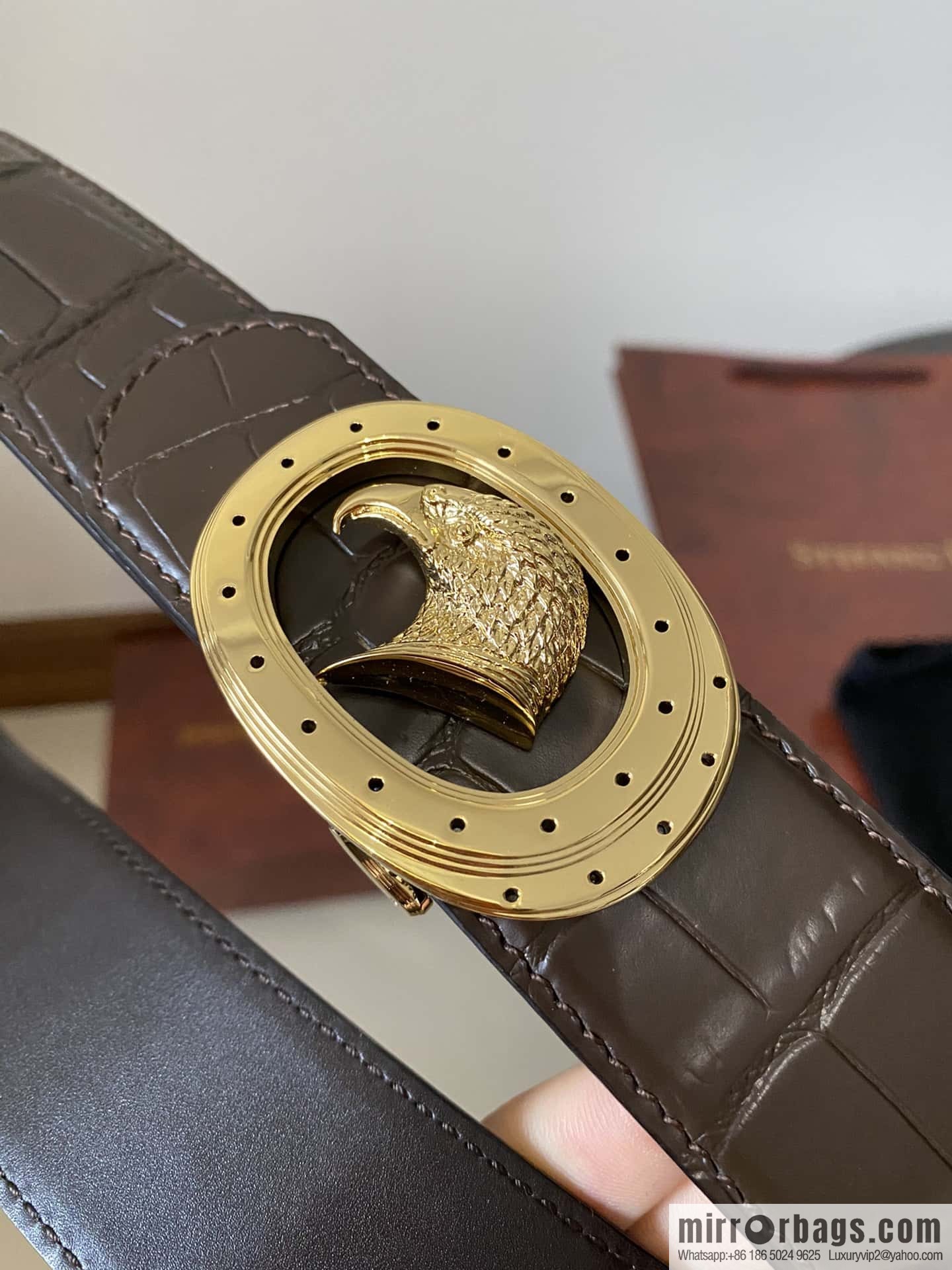 Stefano Ricci Stephen, Eagle Metal Buckle, Alligator Belt 3.8cm