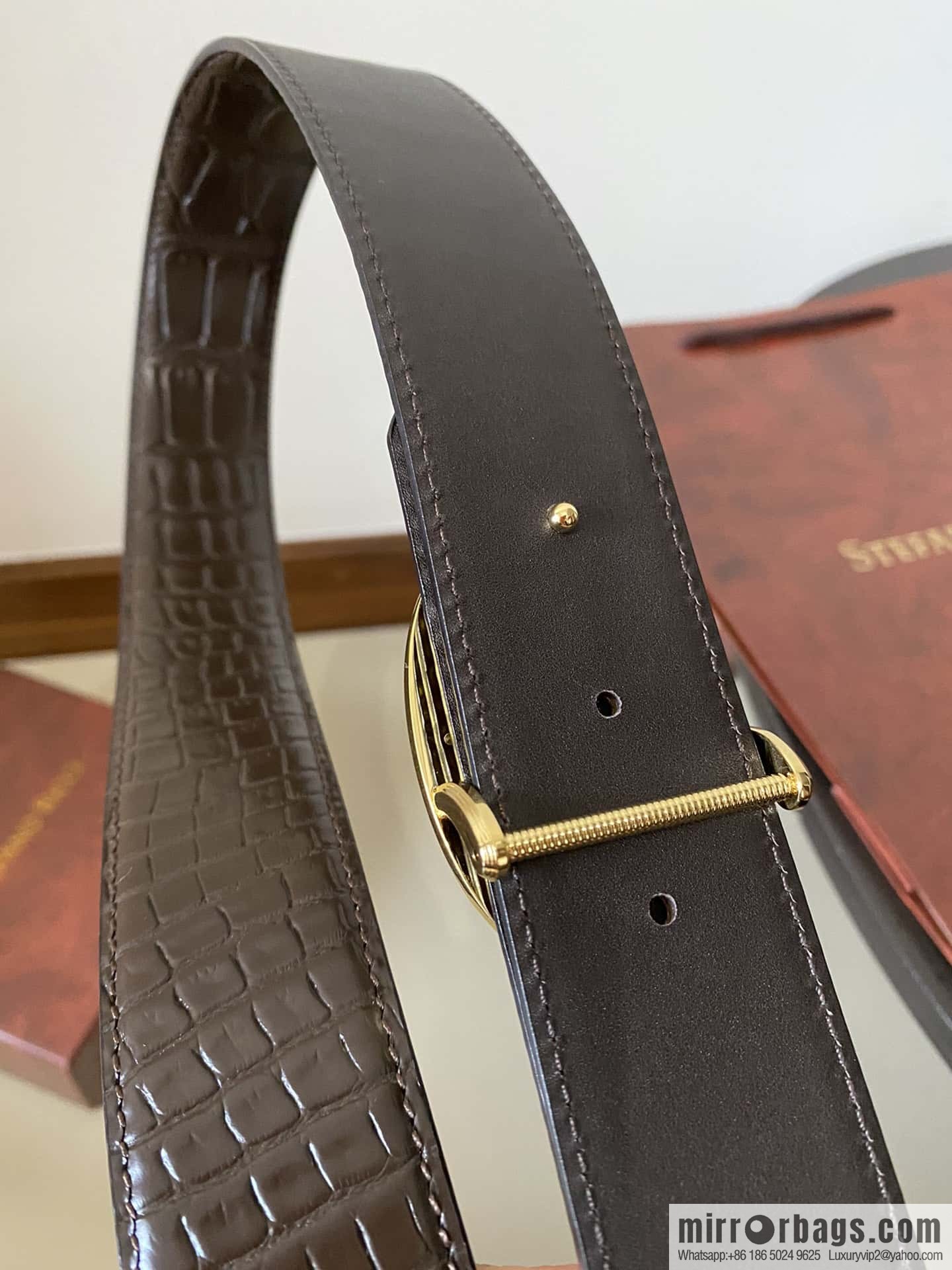 Stefano Ricci Stephen, Eagle Metal Buckle, Alligator Belt 3.8cm