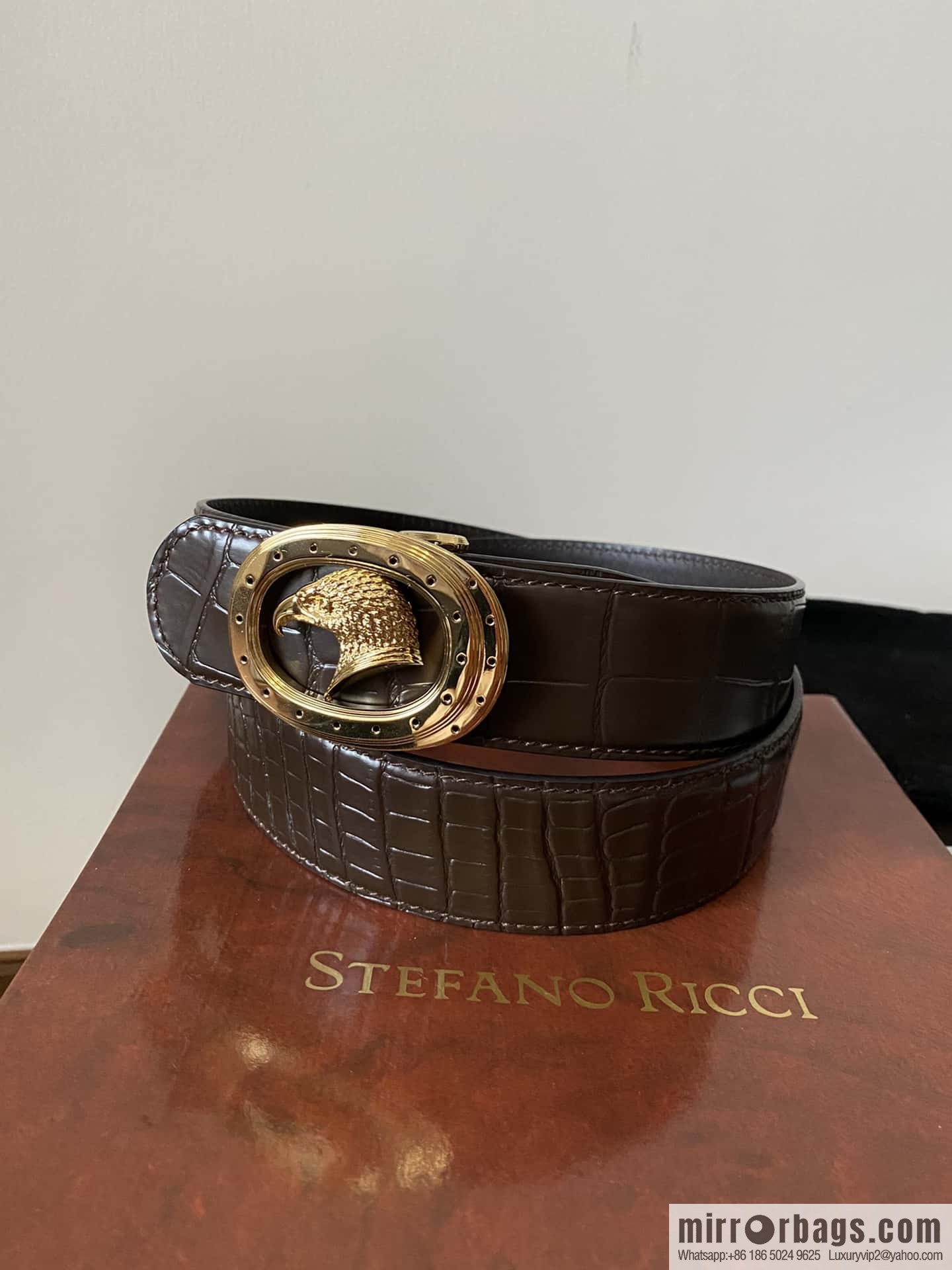 Stefano Ricci Stephen, Eagle Metal Buckle, Alligator Belt 3.8cm