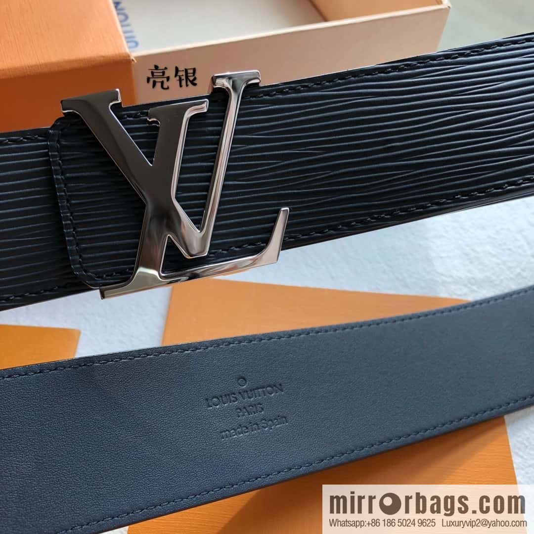 LV Initiales. 40mm Black Water Ripple Belt M9229