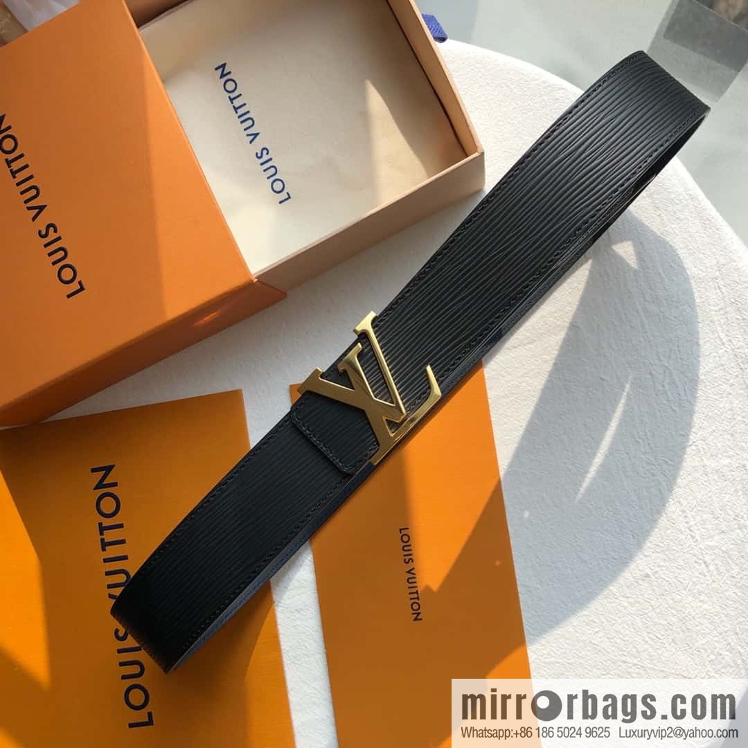 LV Initiales. 40mm Black Water Ripple Belt M9229