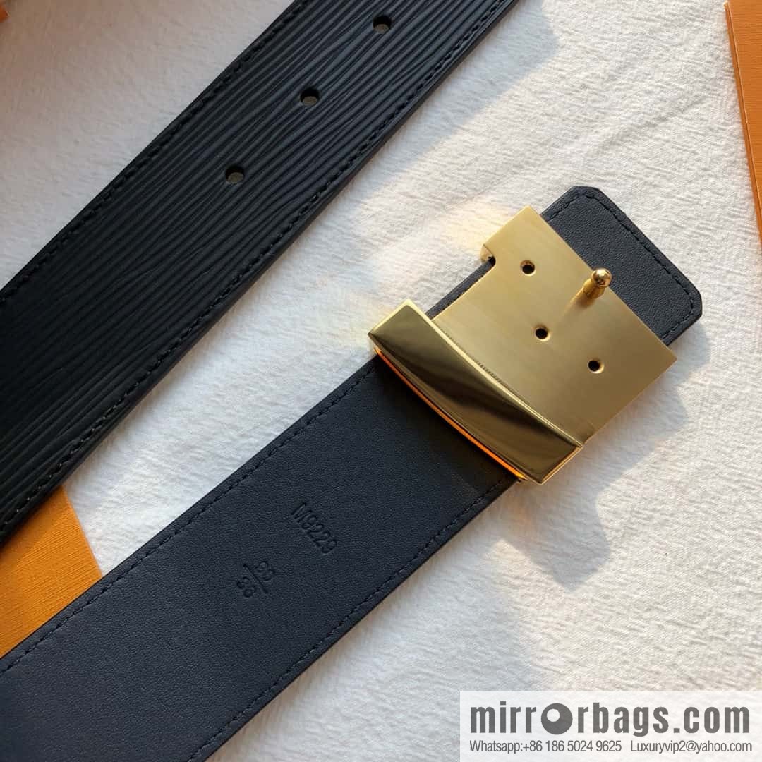LV Initiales. 40mm Black Water Ripple Belt M9229