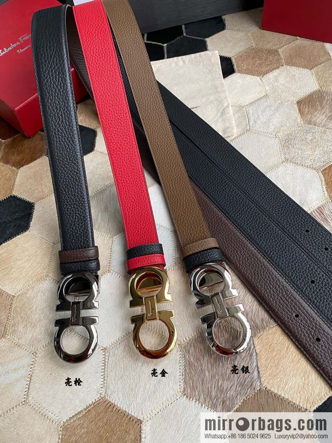 Ferragamo Ferragamo cowhide belt 3.5cm