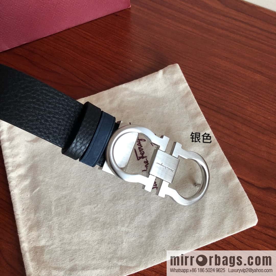 Ferragamo Ferragamo boutique metal clasp, first layer cowhide belt 3.5cm