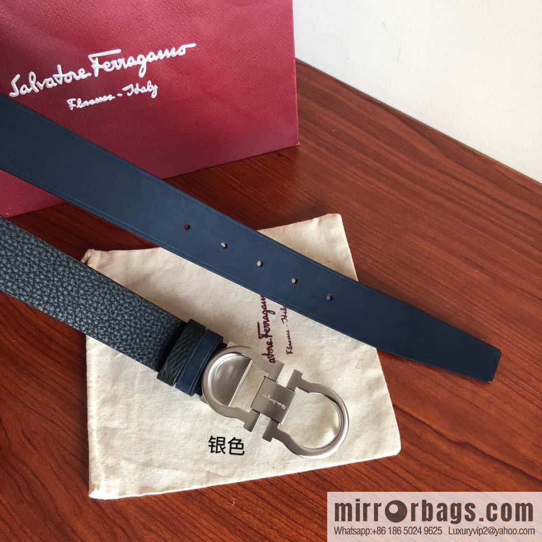Ferragamo Ferragamo boutique metal clasp, first layer cowhide belt 3.5cm