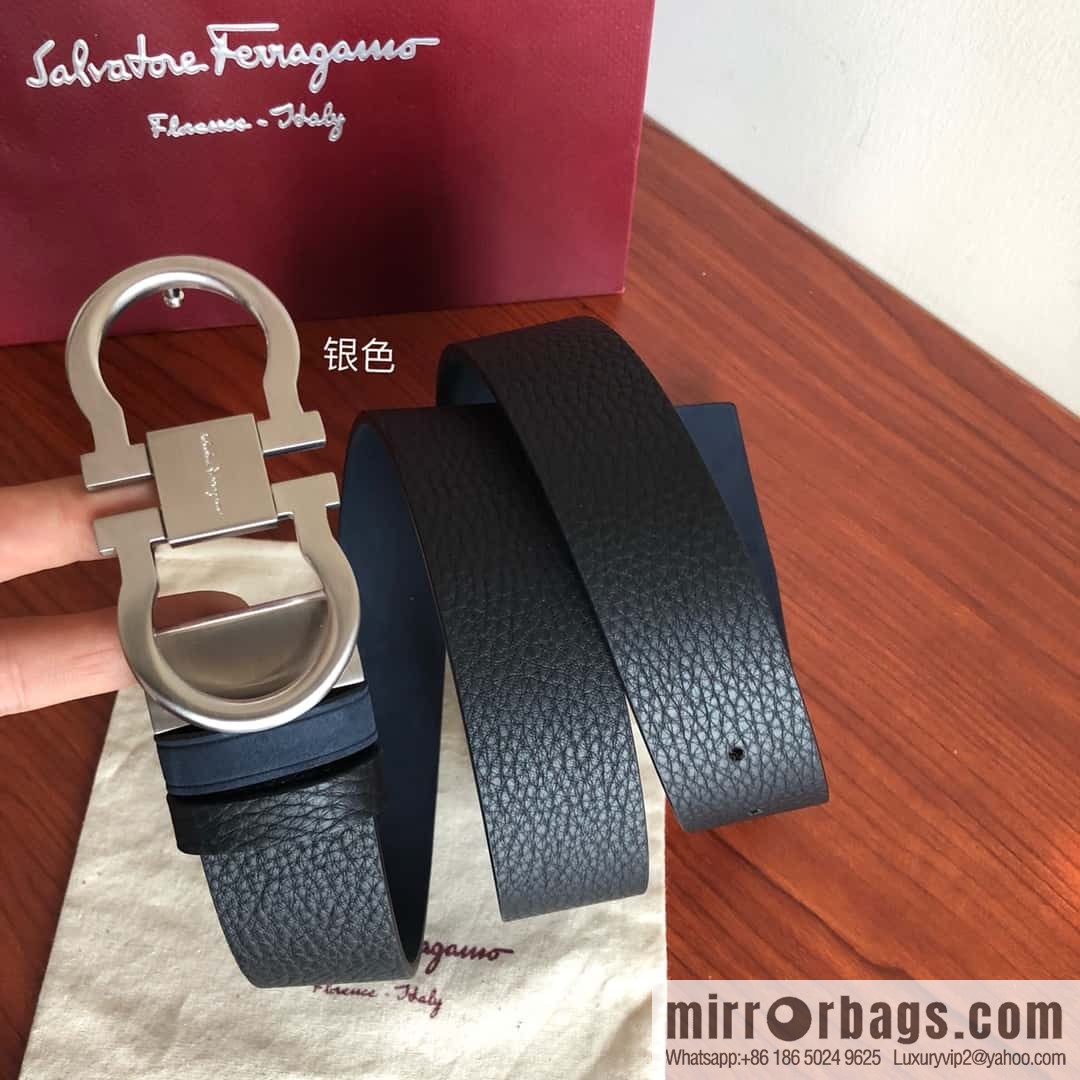 Ferragamo Ferragamo boutique metal clasp, first layer cowhide belt 3.5cm