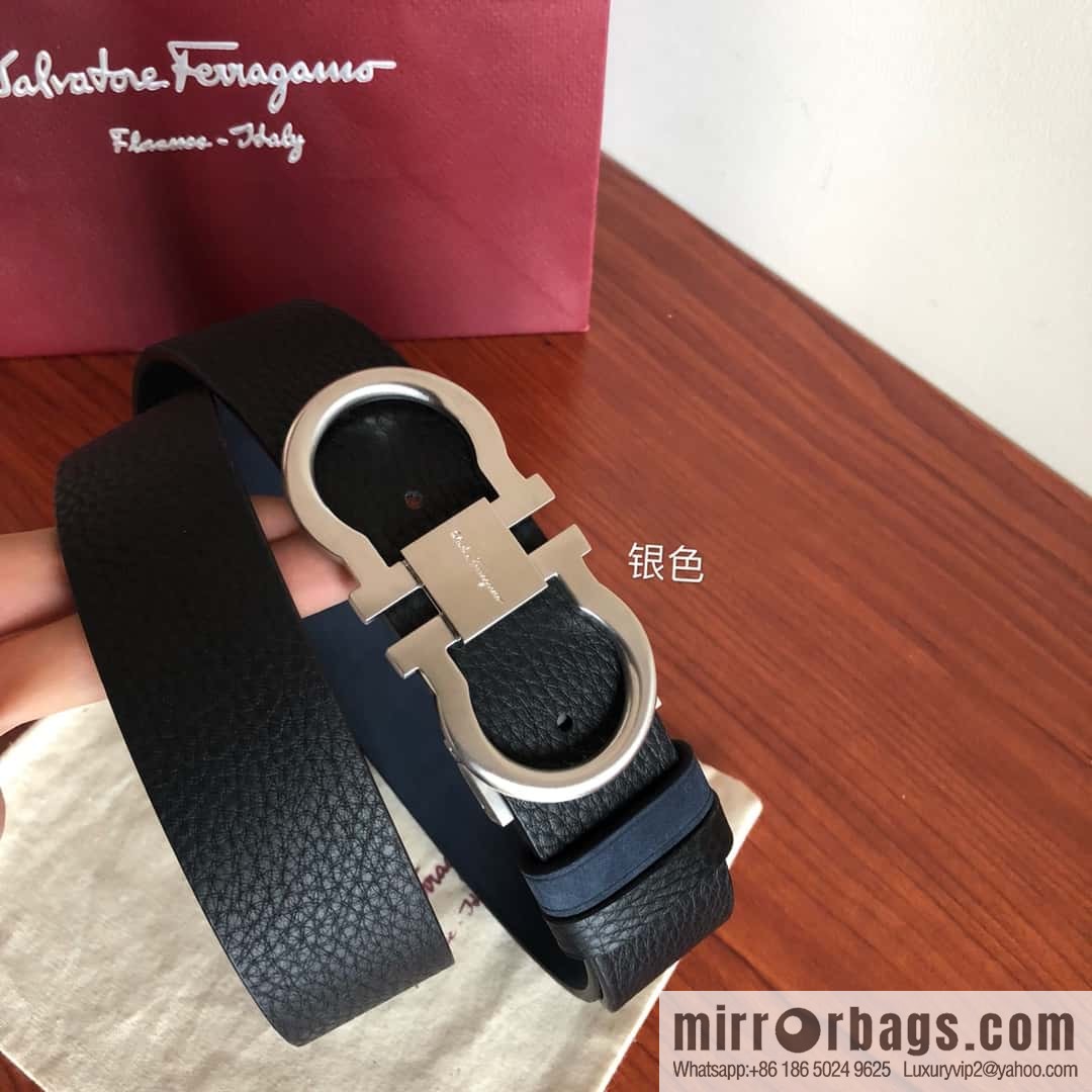 Ferragamo Ferragamo boutique metal clasp, first layer cowhide belt 3.5cm