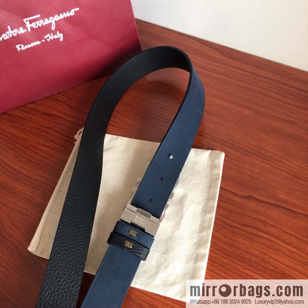 Ferragamo Ferragamo boutique metal clasp, first layer cowhide belt 3.5cm