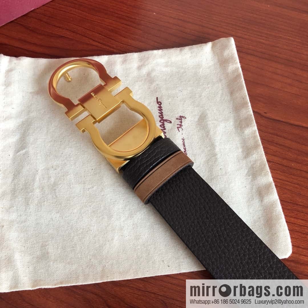 Ferragamo Ferragamo boutique metal clasp, first layer cowhide belt 3.5cm
