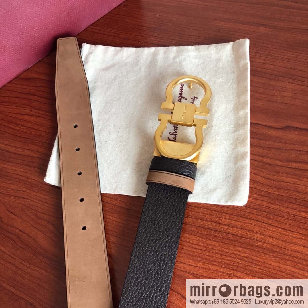 Ferragamo Ferragamo boutique metal clasp, first layer cowhide belt 3.5cm