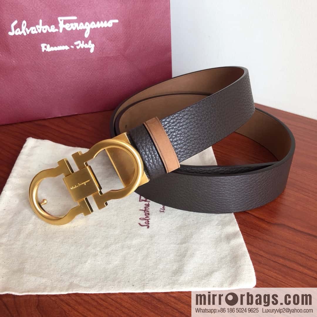 Ferragamo Ferragamo boutique metal clasp, first layer cowhide belt 3.5cm