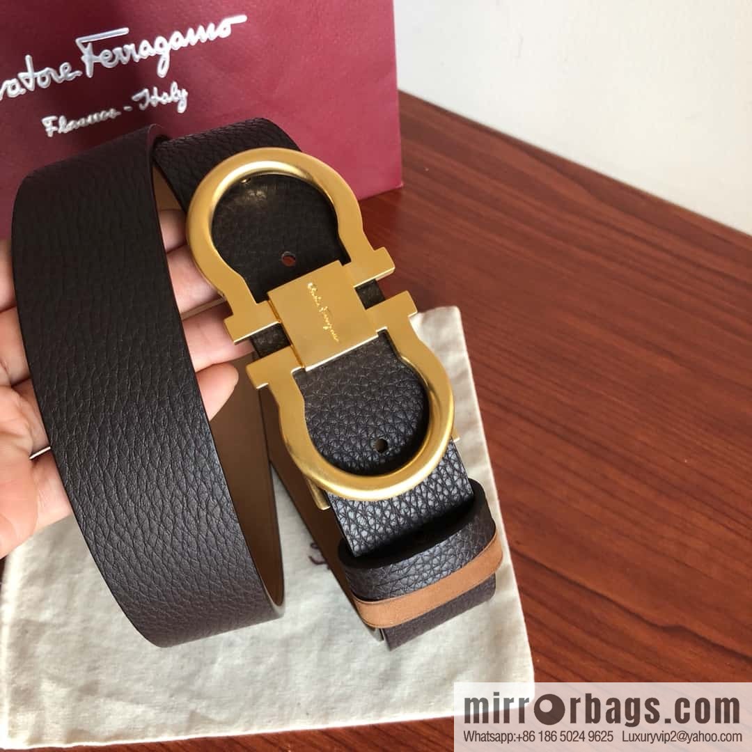 Ferragamo Ferragamo boutique metal clasp, first layer cowhide belt 3.5cm