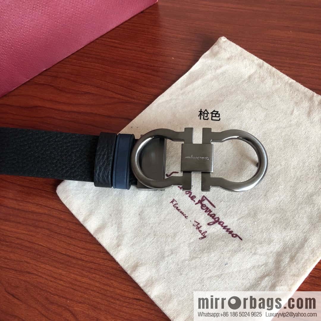 Ferragamo Ferragamo boutique metal clasp, first layer cowhide belt 3.5cm