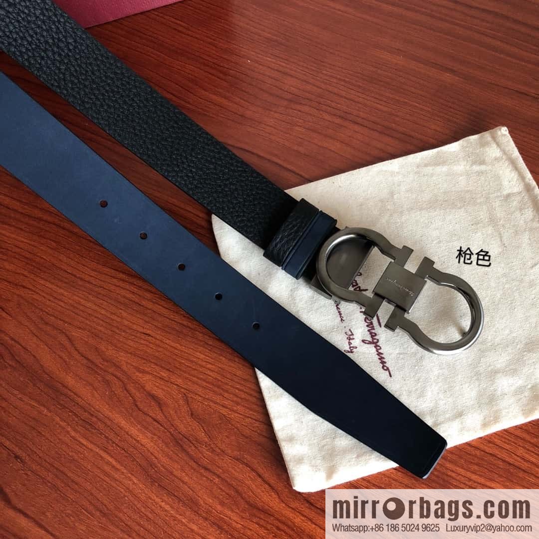 Ferragamo Ferragamo boutique metal clasp, first layer cowhide belt 3.5cm