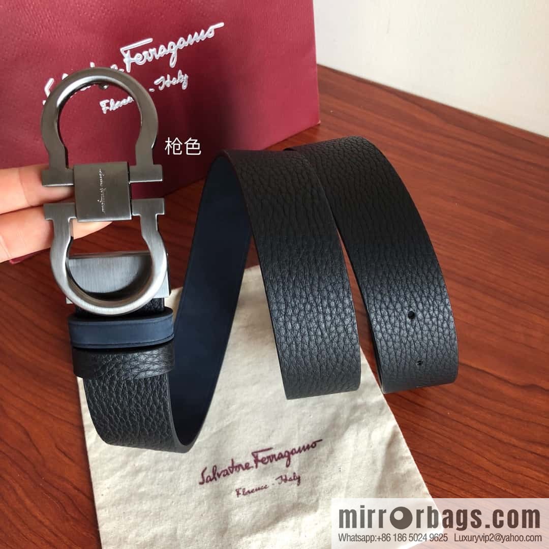 Ferragamo Ferragamo boutique metal clasp, first layer cowhide belt 3.5cm