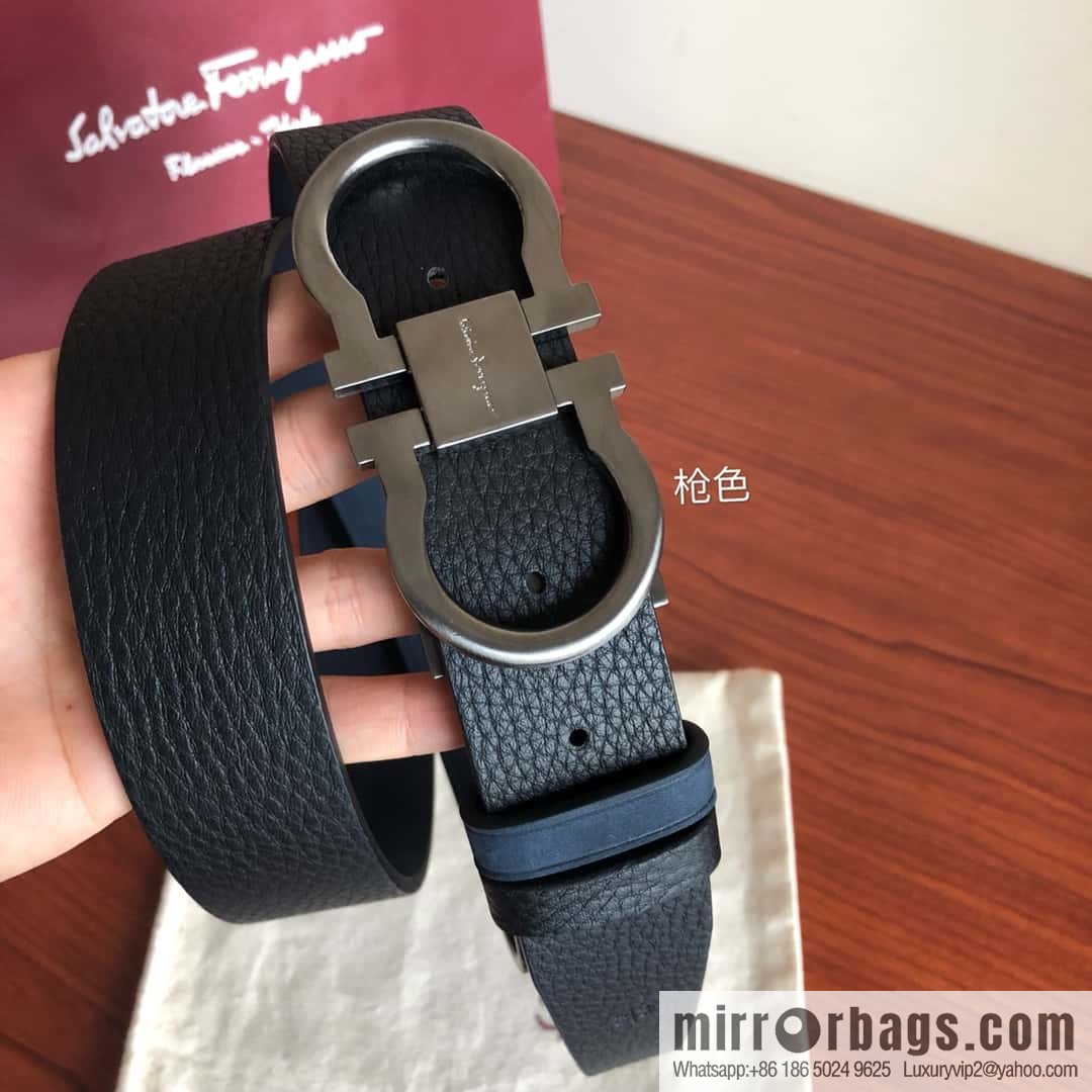 Ferragamo Ferragamo boutique metal clasp, first layer cowhide belt 3.5cm