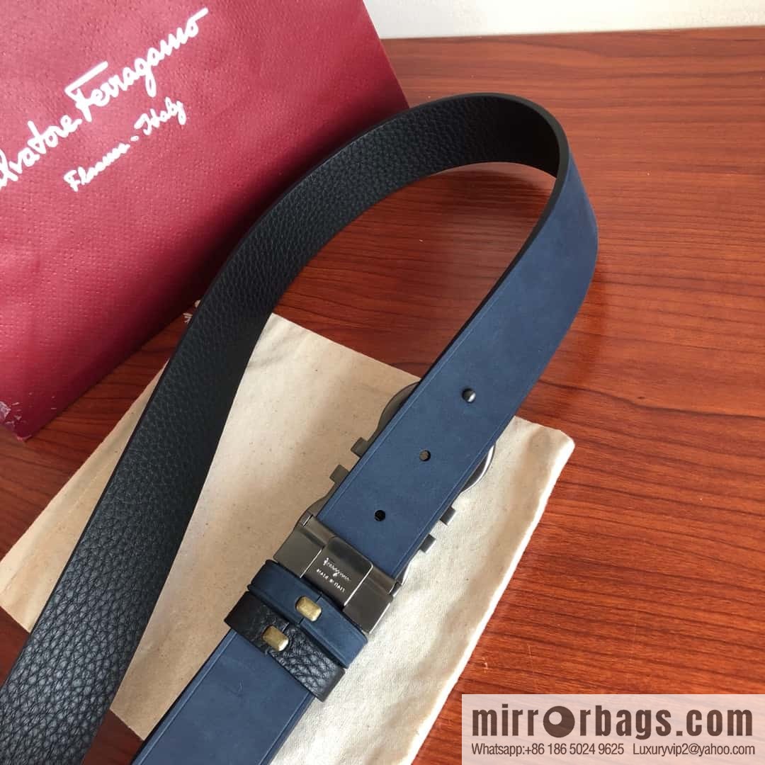 Ferragamo Ferragamo boutique metal clasp, first layer cowhide belt 3.5cm