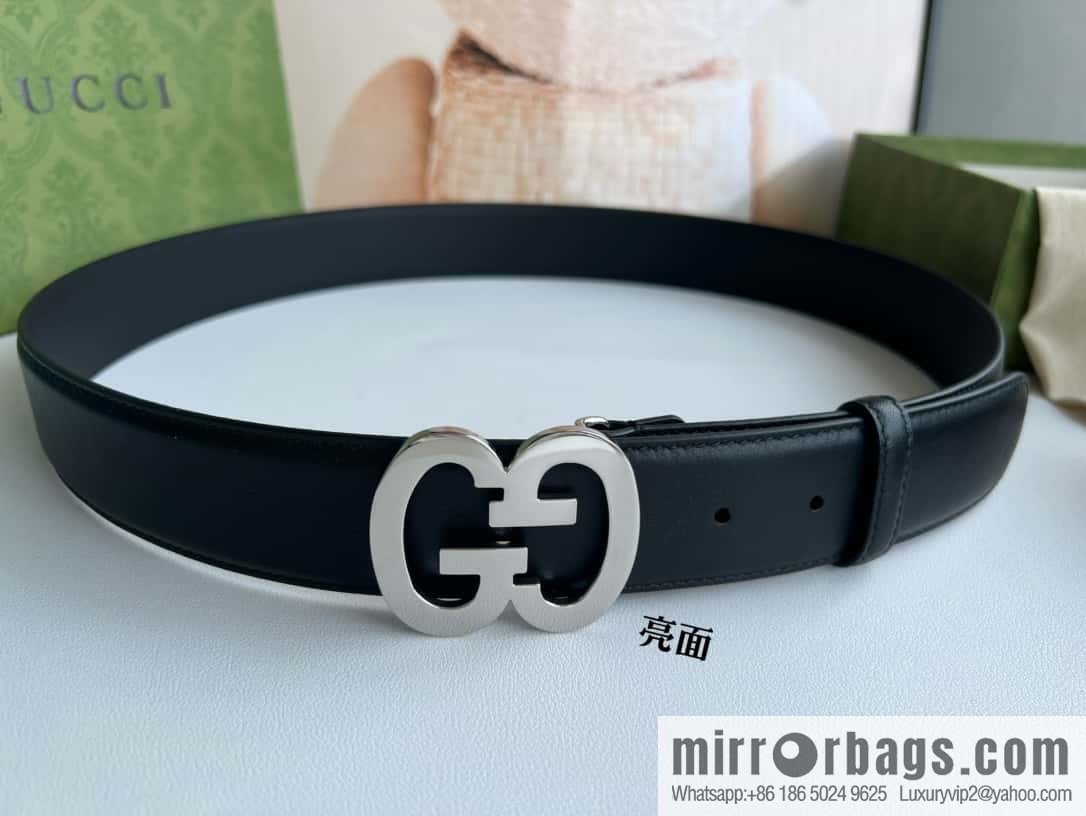 GUCCI Interlocking Double G Buckle, Cowhide Belt 4.0cm