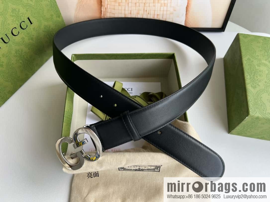 GUCCI Interlocking Double G Buckle, Cowhide Belt 4.0cm