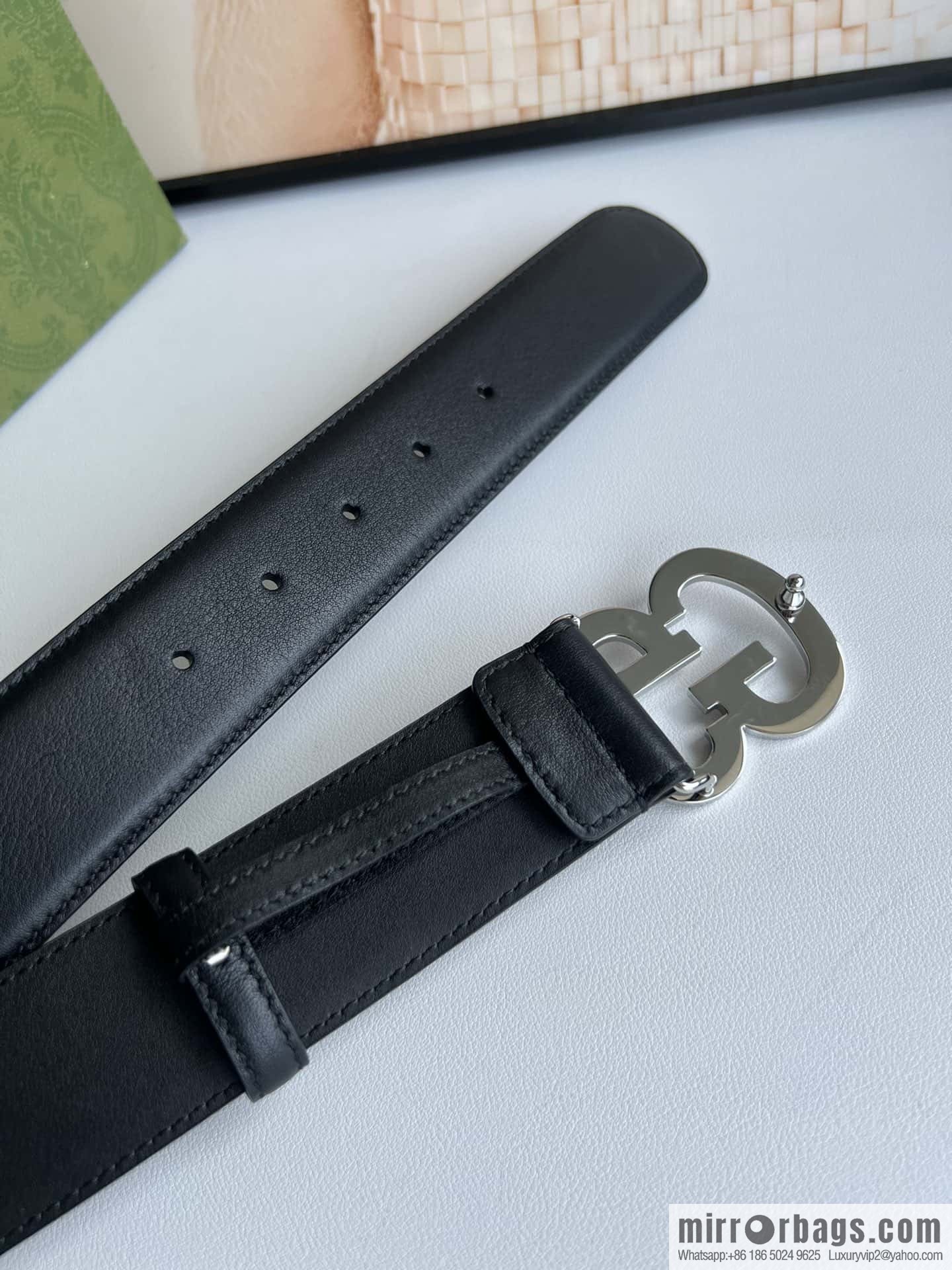 GUCCI Interlocking Double G Buckle, Cowhide Belt 4.0cm