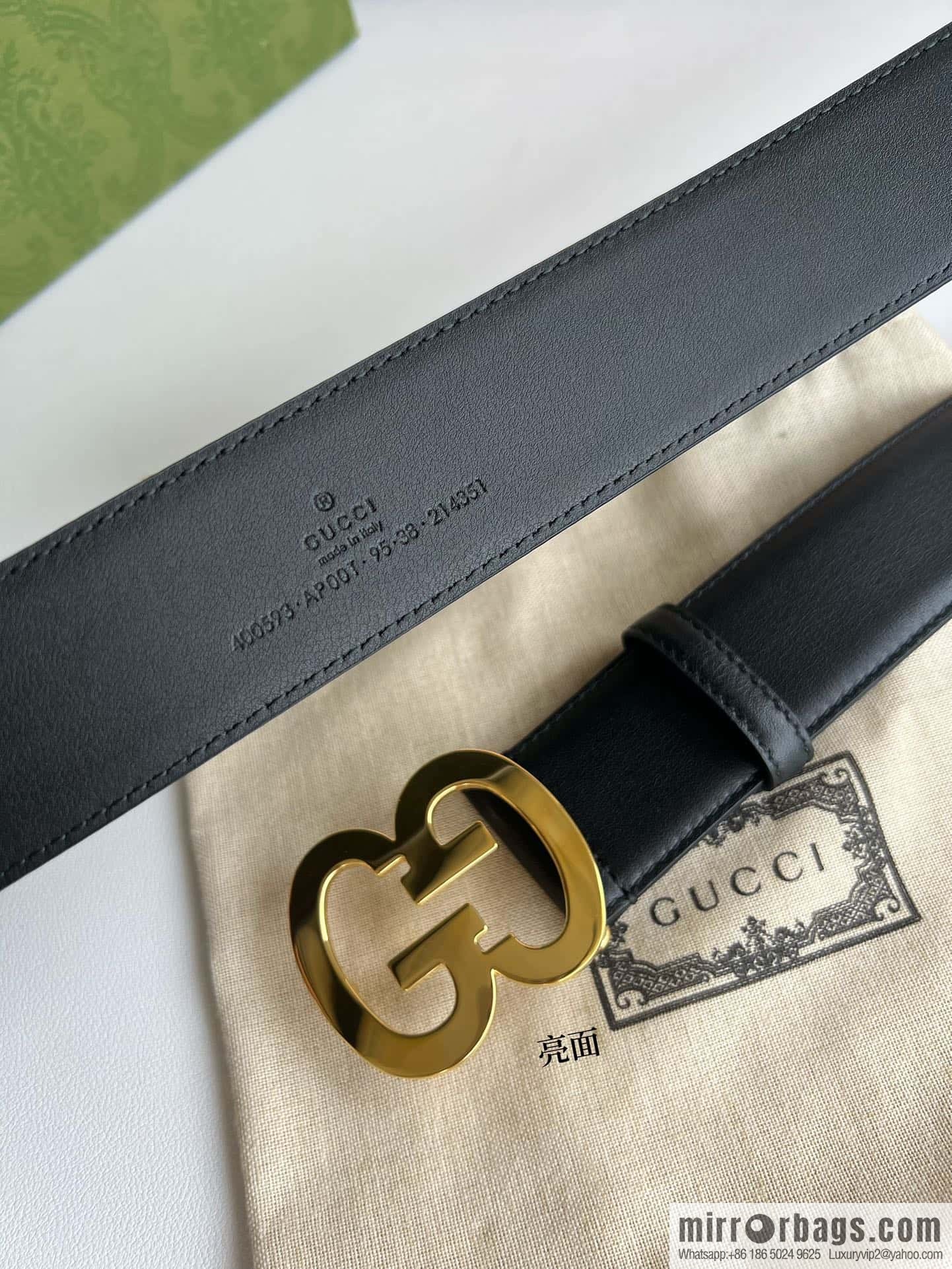 GUCCI Interlocking Double G Buckle, Cowhide Belt 4.0cm